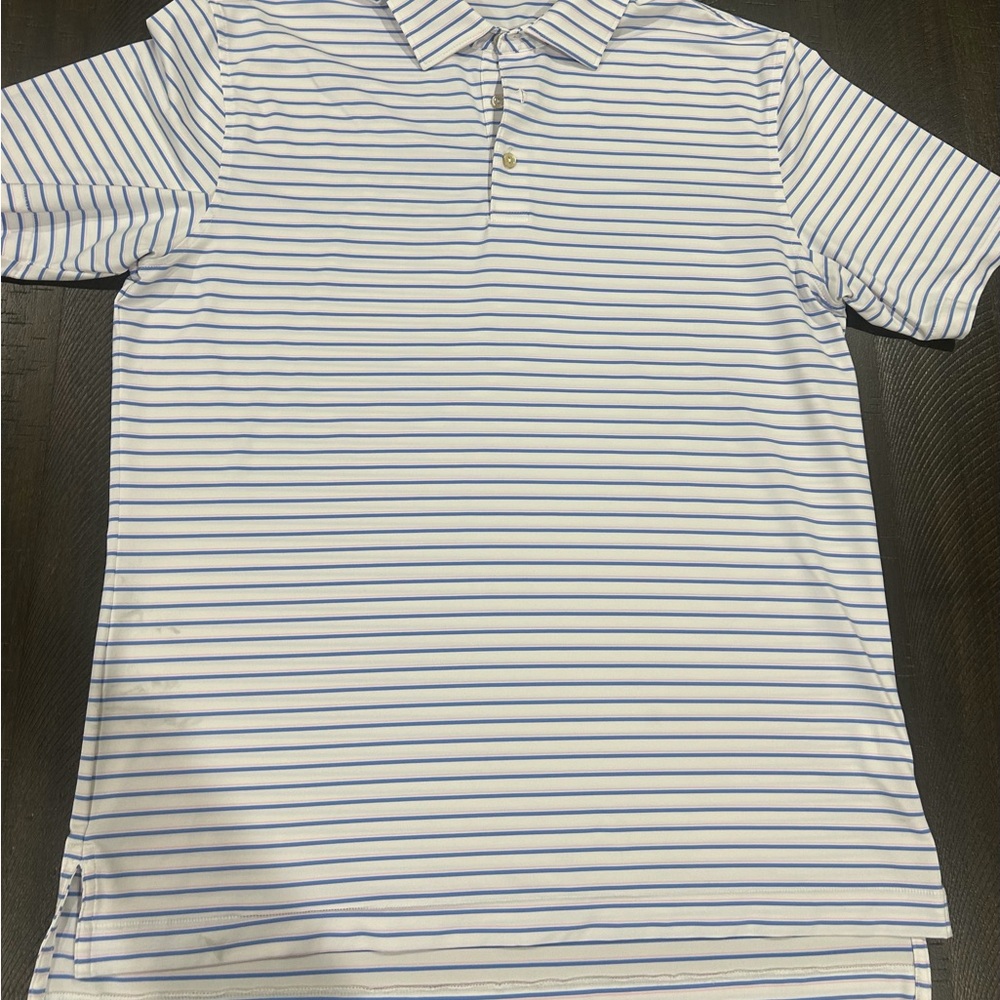 Peter Millar White and Blue Polo Shirts